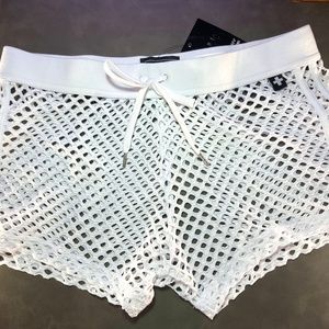 Andrew Christian White Mesh Shorts